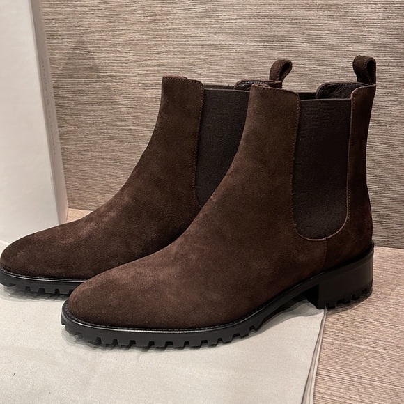 MANOLO BLAHNIK Tomosa shearling-lined suede ankle boots  NEW in box MANOLO BLAHNIK brown suede booties 37